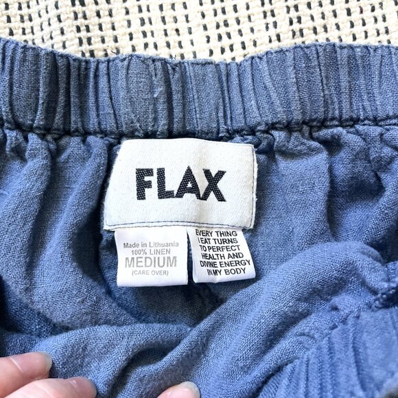 FLAX 100% linen dusty blue midi skirt - Picture 5 of 5